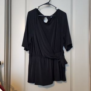 Lane Bryant Side Tie Top in Black